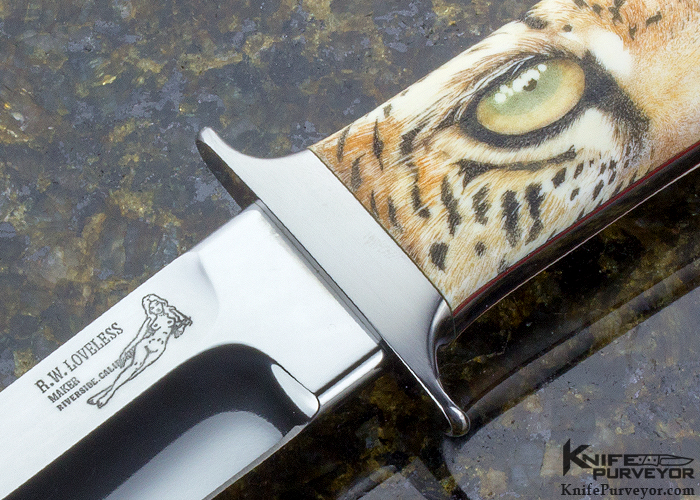 Bob Loveless Custom Knives Set of 3 Gary Williams "Garbo'" Scrimshawed  Double Ground Fighters - Image 2