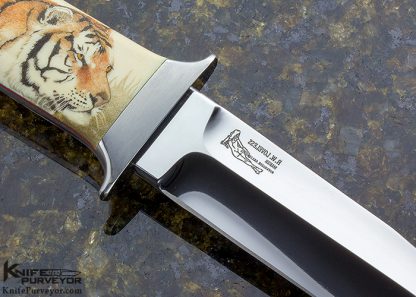 Bob Loveless Custom Knives Set of 3 Gary Williams "Garbo'" Scrimshawed  Double Ground Fighters - Image 16