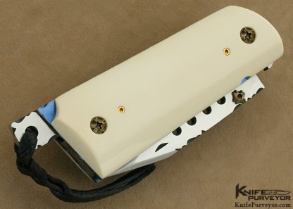 Gene Baskett Custom Knife Pre-ban Elephant Ivory 45 Caliber Pistol Grips Scrimshawed "Lion" by "Garbo" Gary Williams Tail Lock - Image 3