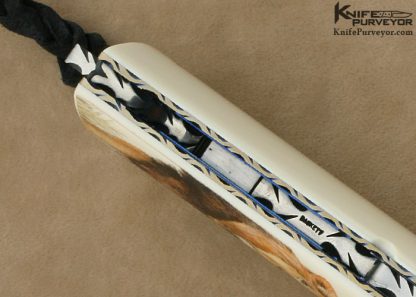 Gene Baskett Custom Knife Pre-ban Elephant Ivory 45 Caliber Pistol Grips Scrimshawed "Lion" by "Garbo" Gary Williams Tail Lock - Image 6