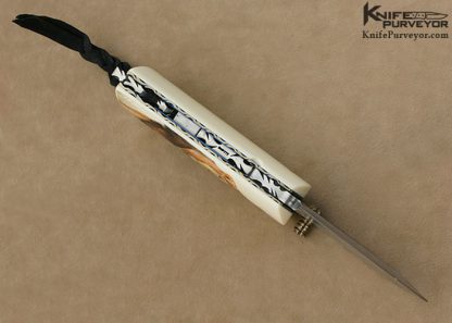 Gene Baskett Custom Knife Pre-ban Elephant Ivory 45 Caliber Pistol Grips Scrimshawed "Lion" by "Garbo" Gary Williams Tail Lock - Image 5