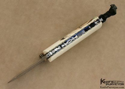 Gene Baskett Custom Knife 45 Caliber Pistol Grips Scrimshawed  by "Garbo" Gary Williams Tail Lock - Image 6