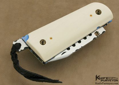 Gene Baskett Custom Knife 45 Caliber Pistol Grips Scrimshawed  by "Garbo" Gary Williams Tail Lock - Image 3