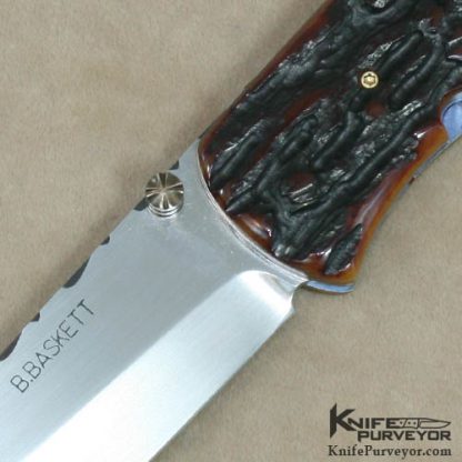 Barbara Baskett Custom Knife Jigged Bone Linerlock - Image 2