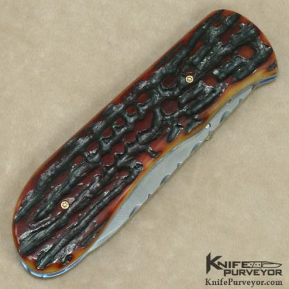 Barbara Baskett Custom Knife Jigged Bone Linerlock - Image 3