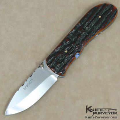 Barbara Baskett Custom Knife Jigged Bone Linerlock