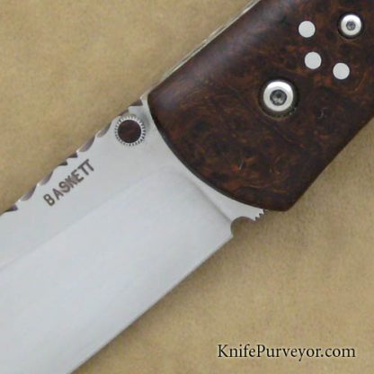 Gene Baskett Custom Knife Desert Ironwood Linerlock - Image 2