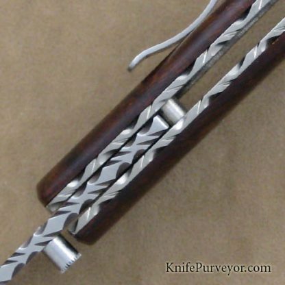 Gene Baskett Custom Knife Desert Ironwood Linerlock - Image 4