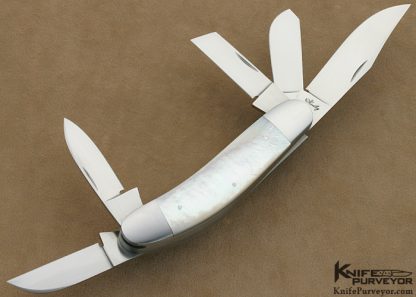 Eugene Shadley Custom Knife Mother of Pearl 5 Blade Sowbelly Slipjoint