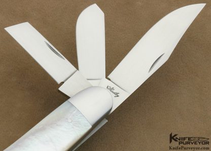 Eugene Shadley Custom Knife Mother of Pearl 5 Blade Sowbelly Slipjoint - Image 2