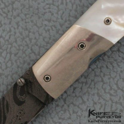 Bill Ogden Custom Knife Mother of Pearl & Damascus Linerlock - Image 2