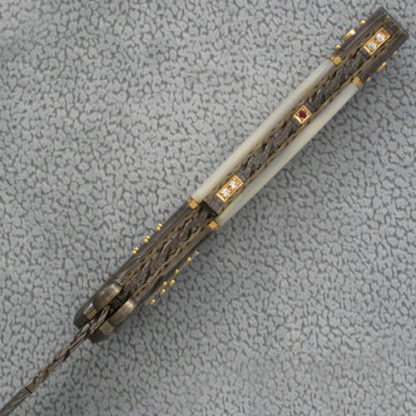 George Dailey Custom knife Mother of Pearl Jewel Encrusted Automatic - Image 3