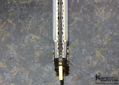 George Dailey Custom Knife Mother of Pearl and Turkish Twist Damascus Automatic Dagger - Image 7