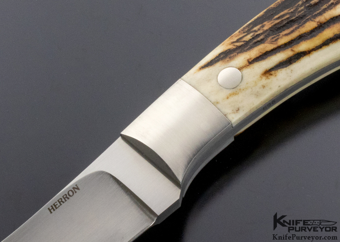 George Herron Custom Knife Stag Crooked Skinner - Image 2
