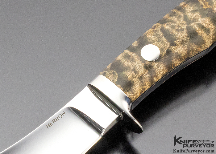 George Herron Custom Knife Curly Maple Semi-Skinner - Image 2