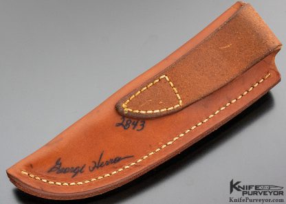 George Herron Custom Knife Lace Wood Drop Point Skinner - Image 7