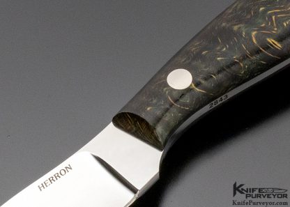 George Herron Custom Knife Lace Wood Drop Point Skinner - Image 2