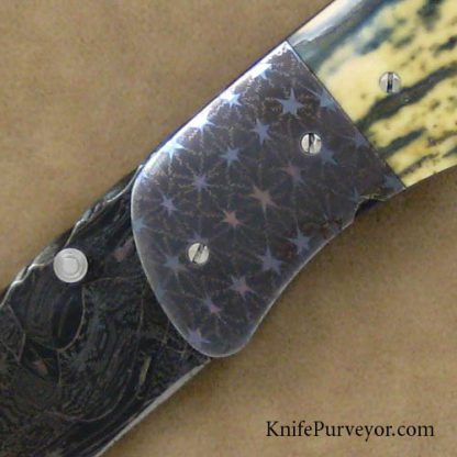 George Muller Custom Knife Damascus Linerlock - Image 2