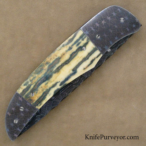 George Muller Custom Knife Damascus Linerlock - Knife Purveyor