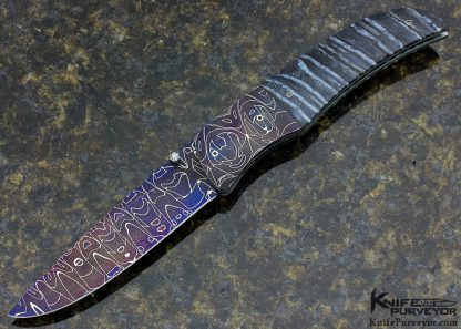 George Muller Custom Knife  Mike Fellows "Rochas Mosaic" Damascus Linerlock