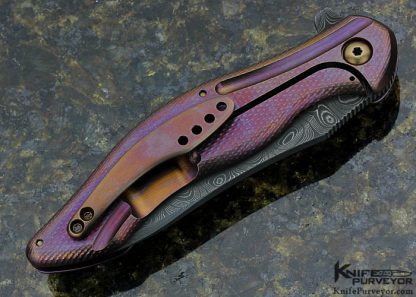 Gerry McGinnis Custom Knife Mini Peligro R Framelock Flipper with Chad Nichols "Raindrop" - Image 3