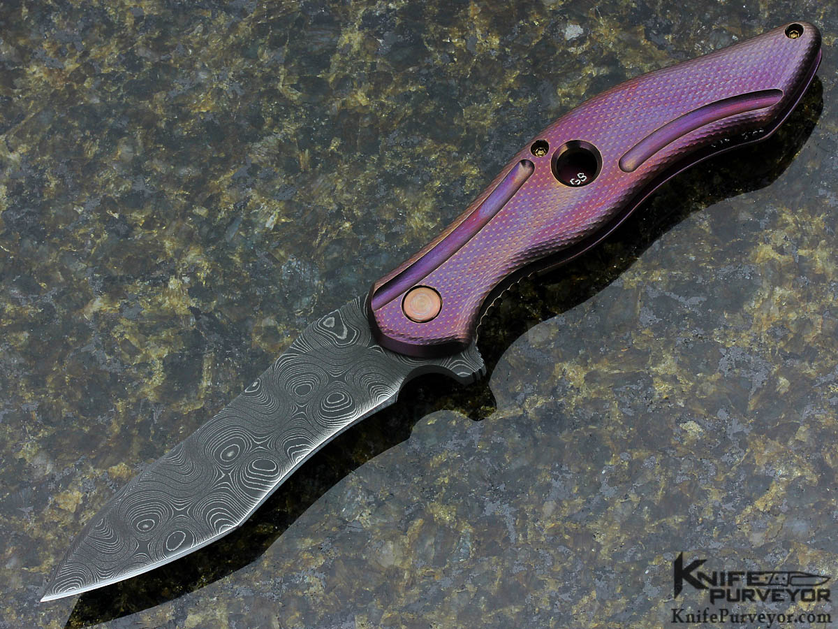 Gerry McGinnis Custom Knife Mini Peligro R Framelock Flipper with Chad Nichols "Raindrop"