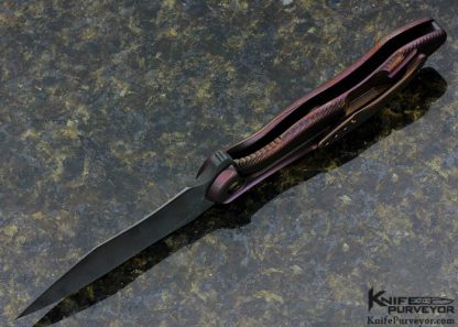 Gerry McGinnis Custom Knife Mini Peligro R Framelock Flipper with Chad Nichols "Raindrop" - Image 5