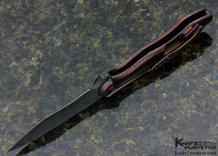 Gerry McGinnis Custom Knife Mini Peligro R Framelock Flipper with Chad Nichols "Raindrop" - Image 5