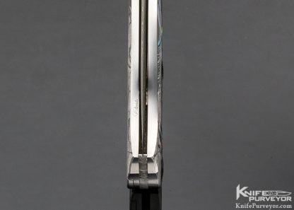 Joe Kious Custom Knife Giovanni Steduto "Creative Arts" Engraved Damascus Pocket Locket Automatic Lockback - Image 8