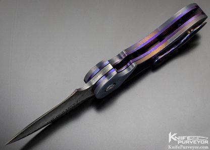 Glenn Are Hovin Custom Knife Foniks Double Bolster Damasteel Flipper - Image 7