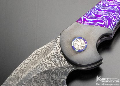 Glenn Are Hovin Custom Knife Foniks Double Bolster Damasteel Flipper - Image 3