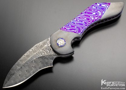 Scott Sawby Custom Knife Multi-Blade Jon Robyn Engraved Wood Inlay 9818