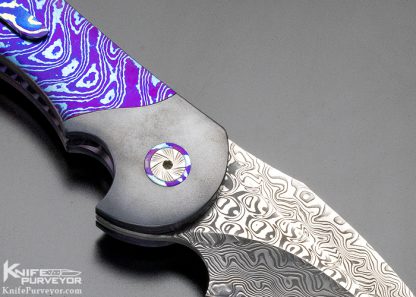 Glenn Are Hovin Custom Knife Foniks Double Bolster Damasteel Flipper - Image 5