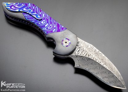 Glenn Are Hovin Custom Knife Foniks Double Bolster Damasteel Flipper - Image 4