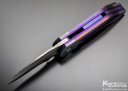 Glenn Are Hovin Custom Knife Foniks Double Bolster Damasteel Flipper - Image 8