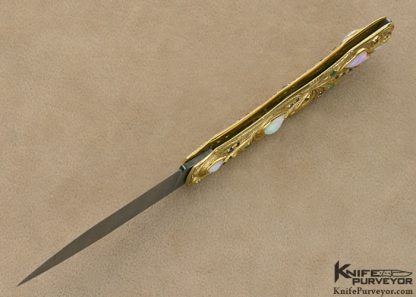 David Goldberg One of a Kind Custom Knife Jewel Encrusted 18Kt Gold Slip Joint - Image 9