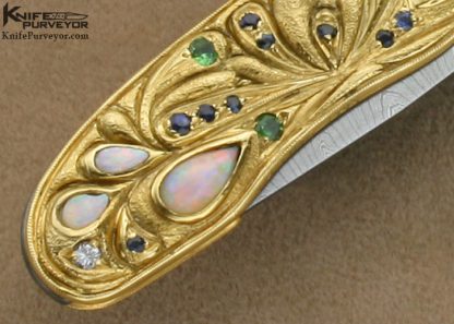 David Goldberg One of a Kind Custom Knife Jewel Encrusted 18Kt Gold Slip Joint - Image 5