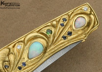 David Goldberg One of a Kind Custom Knife Jewel Encrusted 18Kt Gold Slip Joint - Image 6