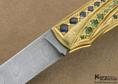 David Goldberg One of a Kind Custom Knife Jewel Encrusted 18Kt Gold Slip Joint - Image 2