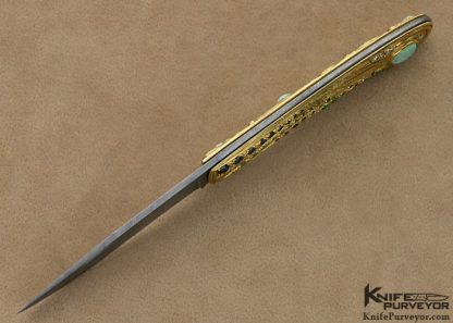 David Goldberg One of a Kind Custom Knife Jewel Encrusted 18Kt Gold Slip Joint - Image 7