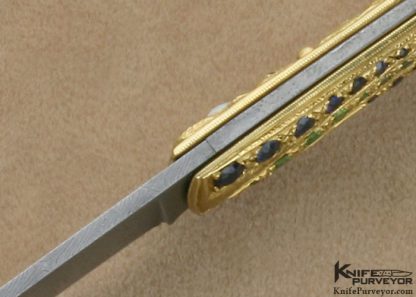 David Goldberg One of a Kind Custom Knife Jewel Encrusted 18Kt Gold Slip Joint - Image 8