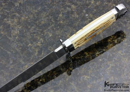 Randy "R.R." Golden Custom Knife Mammoth Bowie with Alligator Skin Sheath - Image 5