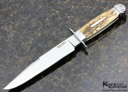 Randy "R.R." Golden Custom Knife Mammoth Bowie with Alligator Skin Sheath