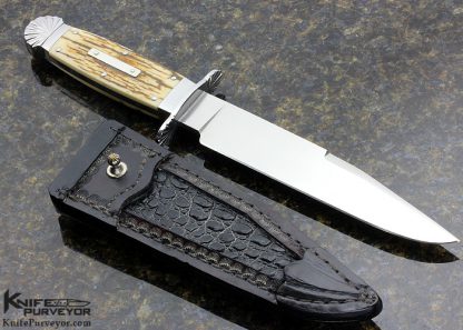 Randy "R.R." Golden Custom Knife Mammoth Bowie with Alligator Skin Sheath - Image 3