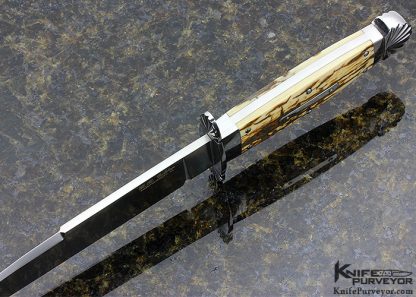 Randy "R.R." Golden Custom Knife Mammoth Bowie with Alligator Skin Sheath - Image 4