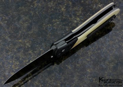 Greg Lightfoot Custom Knife Suppressor Camel Bone and Carbon Fiber Linerlock - Image 5