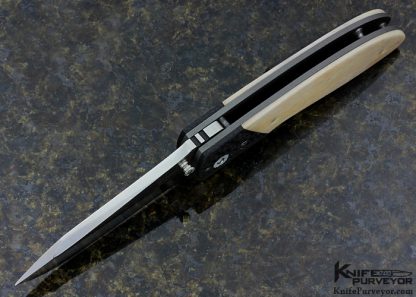 Greg Lightfoot Custom Knife Suppressor Camel Bone and Carbon Fiber Linerlock - Image 4