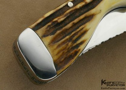 Rendon Griffen Custom Knife Stag Lockback Folder - Image 7
