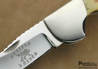 Rendon Griffen Custom Knife Stag Lockback Folder - Image 2