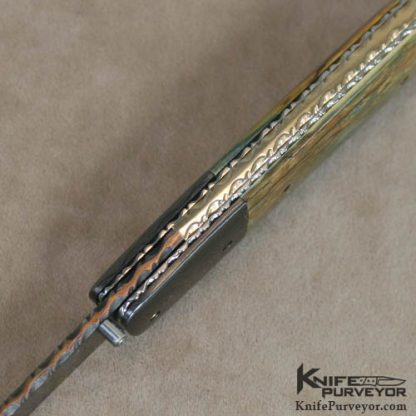 Johan Gustafsson Custom Knife Sole Authorship Damascus Linerlock - Image 4